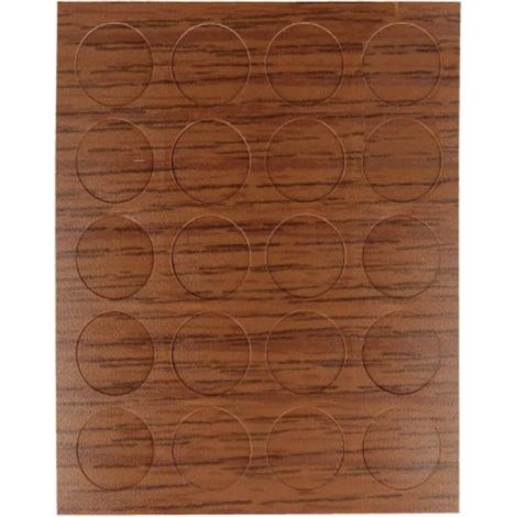 2 FOGLI - 40 ADESIVI COPRIVITE Ø13MM - COLORE LEGNO NOCE