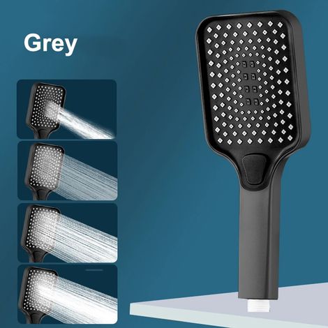 Pommeau de douche de tête haute pression de 30 cm (douchette grise) avec jet puissant et rotation à 360° pour une économie d'eau optimale. (1/5)