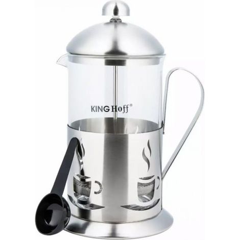 Presse Française - 0,6 L - Filtre Acier Inoxydable - Verre Résistant - Base Métallique - 1 Pièce (1/4)