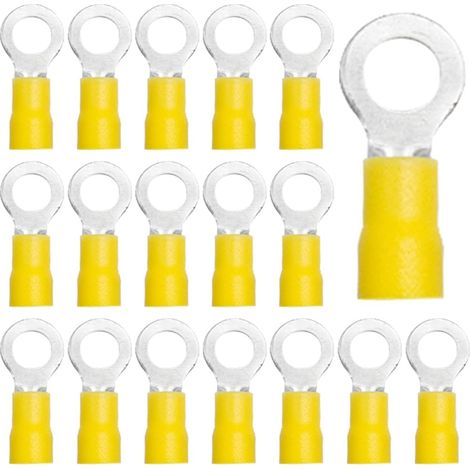 Lot de 50 connecteurs de câble 4 à 6 mm² - Diamètre du trou M6 - Connecteur de dérivation - Pour cosses à sertir électrique - En PVC (jaune/DPRY6) (1/5)