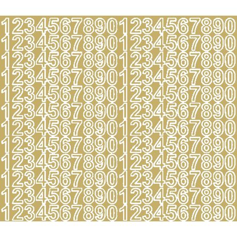 Numeri adesivi autoadesivi da 1,5 cm, oro opaco (1/2)
