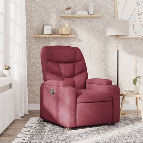 Sillón reclinable de tela rojo tinto vidaXL (1/5)