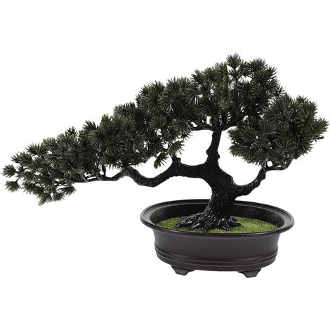 Bonsaï Artificiel Pin Accueillant Vert Foncé en Pot, Plante Décorative Feng Shui, Petit Arbre Artificiel pour Décoration Intérieure Maison, Bureau ou Jardin Zen (1/5)