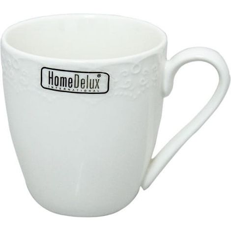 Taza de porcelana blanca de 350 ml deco HomeDelux (1/2)