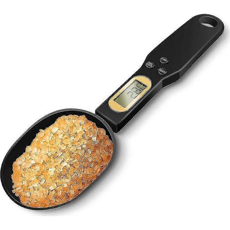 Digitale Küchenwaage, 500 g/0,1 g, elektronische Messlöffelwaage, hochauflösendes LCD-Display, präzise digitale Küchenwaage in Gramm-Black