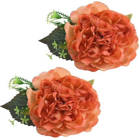Embrasse de rideau pivoines à fleurs à clipser pour fenêtre - Pour maison, chambre à coucher, salon - Accessoires de rideau à fleurs