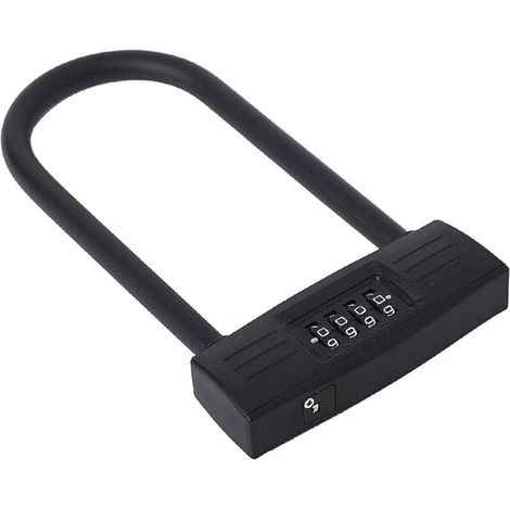 Lucchetto a U resistente, lucchetto a combinazione a 4 cifre con password per biciclette, lucchetto a U combinato per biciclette (1/4)