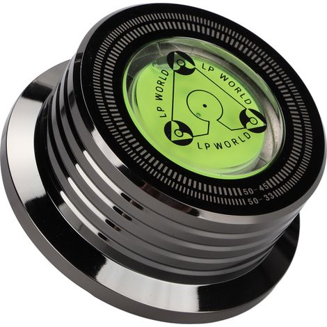 Schallplattengewicht-Stabilisator, Aluminiumklemme mit Wasserwaage für 50-Hz-LP-Plattenspieler, glänzend schwarz (1/5)