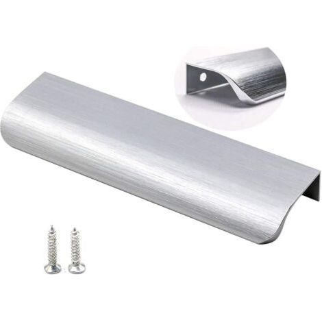 Lot de 10 Poignées De Meuble En Nickel Brossé Poignée d'armoire Poignée Invisible - LS7027SNB128 Poignées Tiroirs Cuisine Poignée Meuble Cuisine Inox(Centre à Centre 128mm) (1/4)