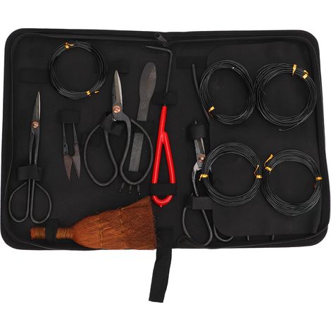 Kit Outils Bonsaï - Acier Au Carbone - Taille Feuilles Racines Branches - Sac De Transport Nylon - 1 Ensemble (1/5)