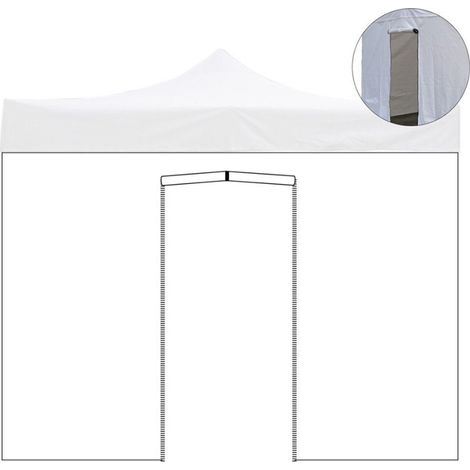 Cubierta lateral para cenador con puerta Blanco impermeable para cenador con cierre 300x300 cm (1/2)
