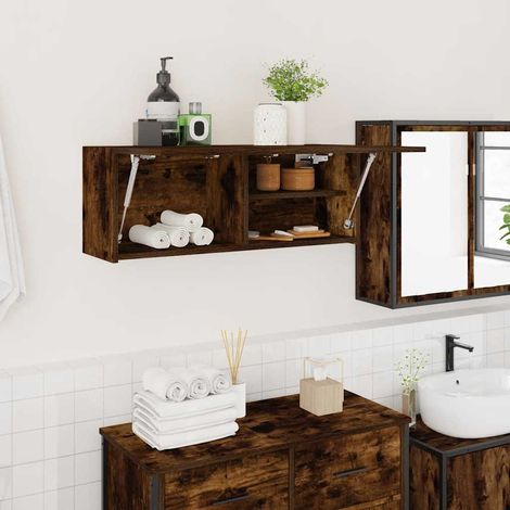 Bad-Wandschrank Räuchereiche 80x25x30 cm Holzwerkstoff