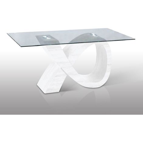 Table de repas - GIOVANNI MARCHESI - ALPHA - Verre Trempé - 10 places - Design Contemporain