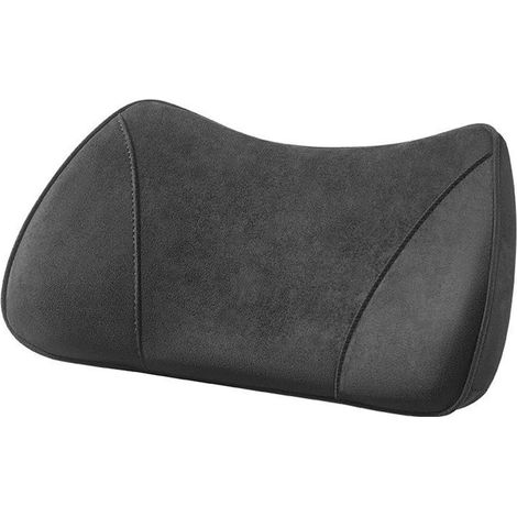 (noir, 1 pièce) Rehausseur de siège auto 2 en 1 universel pour conducteur, coussin lombaire en mousse à mémoire de forme, coussin inclinable en suédine, hauteur de siège réglable (1/4)