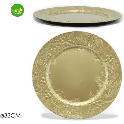 Sottopiatto General Trade Ø 33cm Agrifoglio Oro