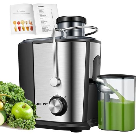 Extracteur de Jus Centrifugeuse Juilist 600W Goulotte 65mm 2 Vitesses Inox (1/5)