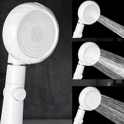 Pommeau de douche à pression avec arrêt automatique de l'eau (blanc) (1/2)
