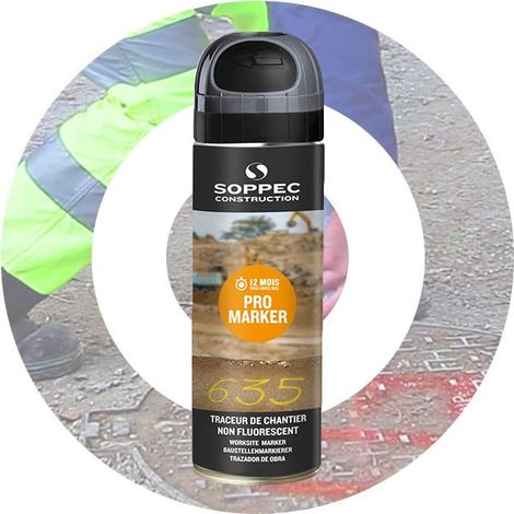 Traceur de chantier non fluorescent [12 Mois] - Soppec - PROMARKER  Gris