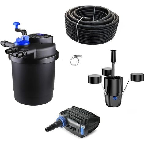 Druckteichfilter Set CPF 2500 mit 10W Eco Pumpe 10m Schlauch externer Skimmer Nr.18