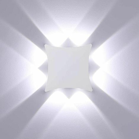 Applique Murale Led - 14 x 14 cm - Blanc Froid - Pour Couloir Escalier Salon Chambre - 1 Pièce