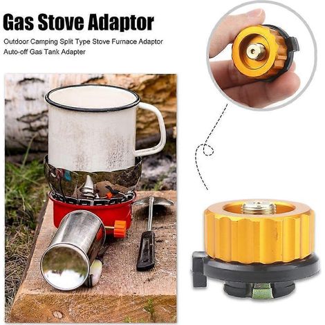 Adaptateur pour réchaud à gaz chaud, texture fine, type camping extérieur, convertisseur de réchaud à gaz divisé, arrêt automatique, cartouche de gaz, adaptateur de réservoir (1/5)