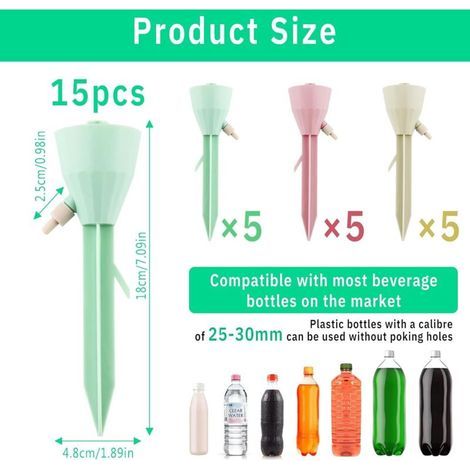 Système d'irrigation pour plantes en pot, 15 pièces, système d'arrosage automatique, arrosage des fleurs, vacances, arrosage de jardin, balcon pour plantes, plantes en pot, fleurs (1/3)