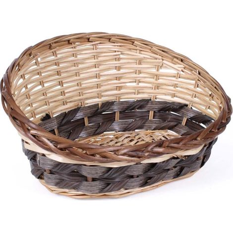 Cesto vimini ecorattan ovale naturale/marrone, 38x31x9/20 cm (kit da 5)
