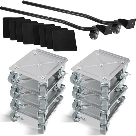 Randaco plateau Roulant 8 pcs acier Charge max 500 kg Planche à roulettes Transporteur de meubles pour tous les sols Aide au transport (1/5)