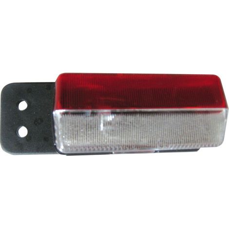 Feu de gabarit rouge et blanc 12V – Catadioptre intégré – Dimensions 90 x 40 x 25 mm – Fixation rapide entraxe 15 mm – Aj.Ba