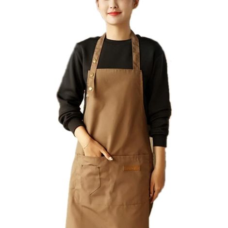 Tablier de cuisine réglable, Tablier imperméable, pour griller, jardinage, restaurant, convient aux hommes et aux femmes (Couleur café ) (1/5)
