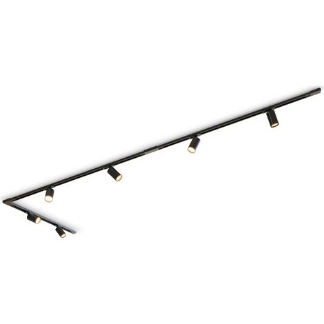 [NEUWERTIG] B-Ware Calex Schienenset Schienensystem Spotleuchte Schwarz Metall 6 Spots 3 M