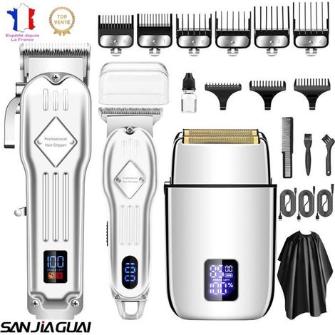 Professioneller Haarschneider, elektrischer Barttrimmer, 3-teiliges Set, Weihnachtsgeschenk, geeignet für Männer und Frauen (1/5)