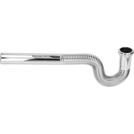 Flexibler, gewellter, dekorativer und geruchshemmender Abflussschlauch aus Messing für Waschbecken im Badezimmer, G1-1/4 Zoll (1/5)