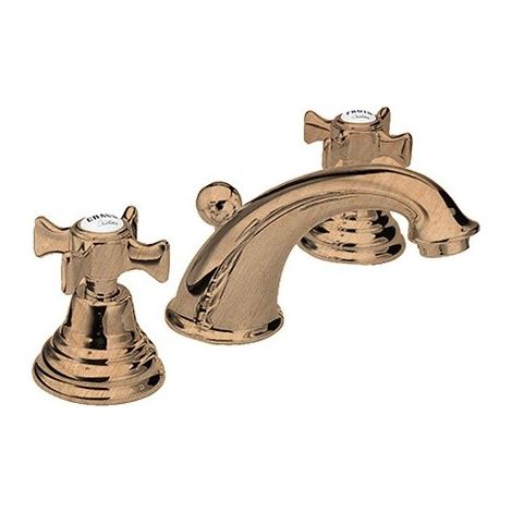Mélangeur Lavabo Chrome/Or Rose Brosse 3 Trous +Vidage CHAMBORD - CRISTINA ONDYNA CH11334P