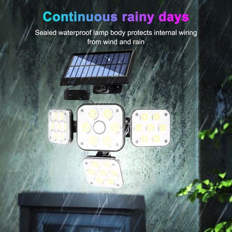 Ortviai Applique Solaire Extérieure TY05138 avec Capteur de Mouvement, 180 LED, 4 Modes, Télécommande, IP65 (1/3)