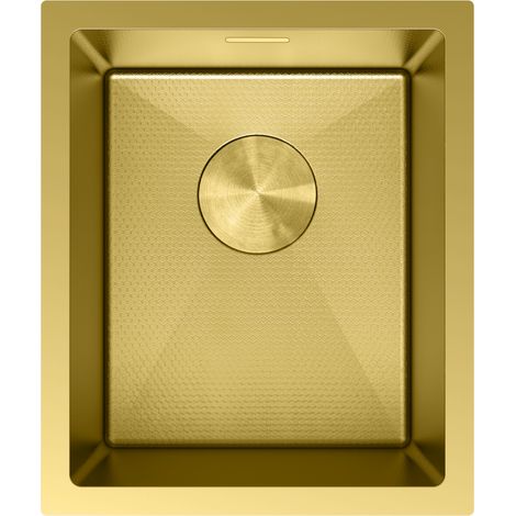 Mexen Trixo évier en acier 1 bac 370 x 440 mm, doré HC - 6412371000-55HC (1/5)