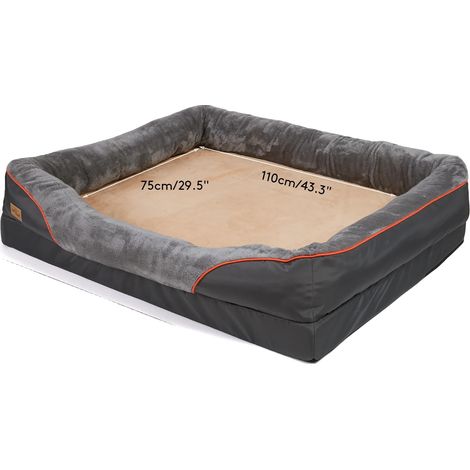 Grand Lit pour Chien, Housse Amovible et Lavable, Mousse en Éponge Soutenante (1/2)