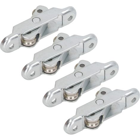 Satz mit 4 Edelstahl-Schienenrollen für Schiebetüren und -fenster, Doppelrolle 16 mm (1/5)