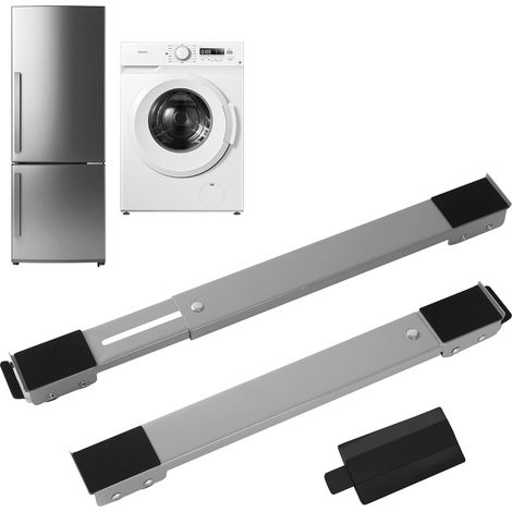 2 Pièces Support Machine A Laver,Réglable 46-71 Cm,Métal Renforcé,Roues Pe,Antidérapant,Salon Salle De Bain (1/5)