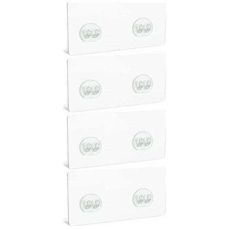 Lot de 4 crochets adhésifs pour étagère de douche, crochets muraux transparents pour étagère de salle de bain panier d'angle porte-savon salle de bain toilettes (1/5)
