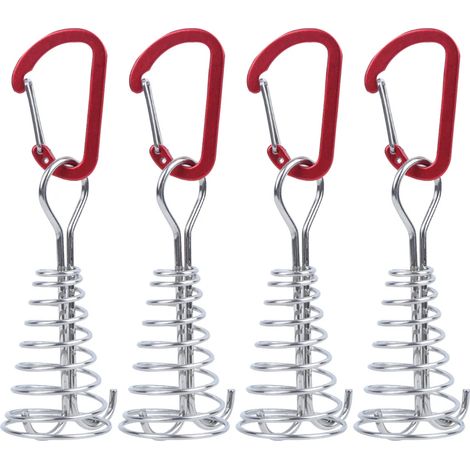 Gancho de resorte de acero inoxidable para clavo, tienda de campaña al aire libre, cuerda resistente al viento, hebilla, accesorios para bandeja
