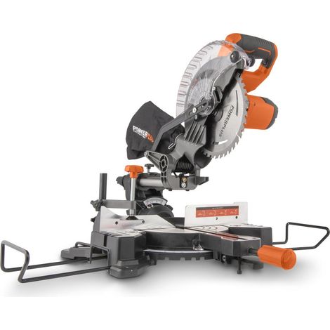 Dual Power Scie à Onglet sans Fil de 20 V POWDP2560 - Scie Circulaire Batterie Téléscopique Ø 210 mm - Laser Intégré - sans Batterie ni Chargeur - avec 1 Accessoire (1/10)