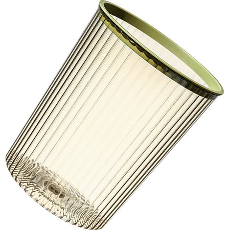 Poubelle Transparent avec Couvercle à Anneau Supérieur Fixation Facile Grand Conteneur à Déchets Ménager Vert (1/5)
