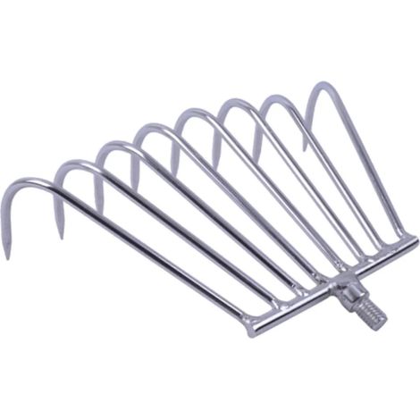 Tête de râteau manuelle en acier inoxydable, huit dents (1/5)