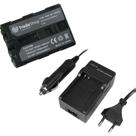 ANGEBOT IM SET: Trade-Shop Kamera Li-Ion Akku 2000mAh + Ladegerät mit Kfz Adapter für SONY DCR-HC15E DCR-PC100 DCR-PC101 DCR-PC105 DCR-PC110 DCR-PC115 DCR-PC120BT DCR-PC330 DCR-PC9 DCR-PC9E DCR-PC6