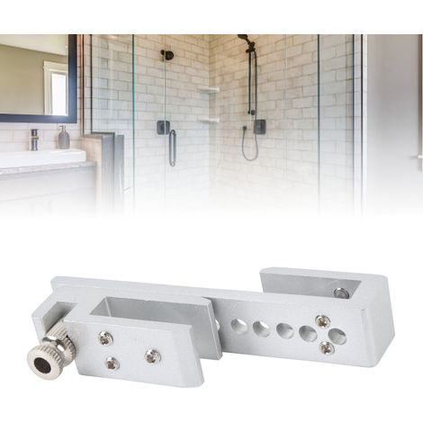Verrou Sécurité Métal 12 Holes Limite pour Portes Vitrées Coulissantes Bains Salle de Douche Sans Cadre Argenté 12mm / 0.5in (1/5)