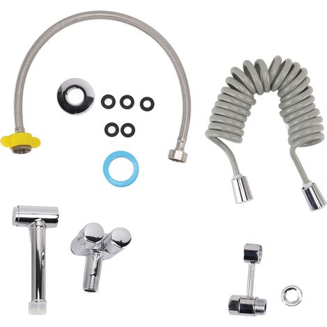 Douchette WC bidet à pression, douchette WC manuelle en cuivre avec amplificateur de siphon pour l'hygiène intime (1/5)