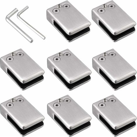 Support Verre - Acier Inoxydable 304 - Pour Verre Trempé 10 À 12 Mm - Pour Balustrade Escalier - 8 Pièces (1/5)
