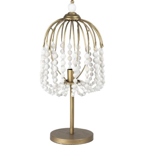 Lampe de table Boules Métal Bois 32X32X70 Cm (1/2)