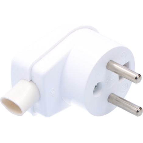 Weißer W 7 Winkelstecker mit Erdung (1/3)